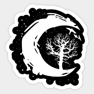 Witch Moon Tree and Birds Sticker